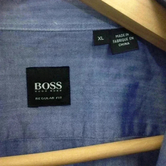 Hugo Boss Blue Button XL Regular Fit Shirt - Picture 3 of 5